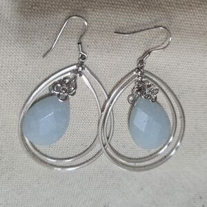 Lia Sophia Silver and Blue Teardrop Earrings